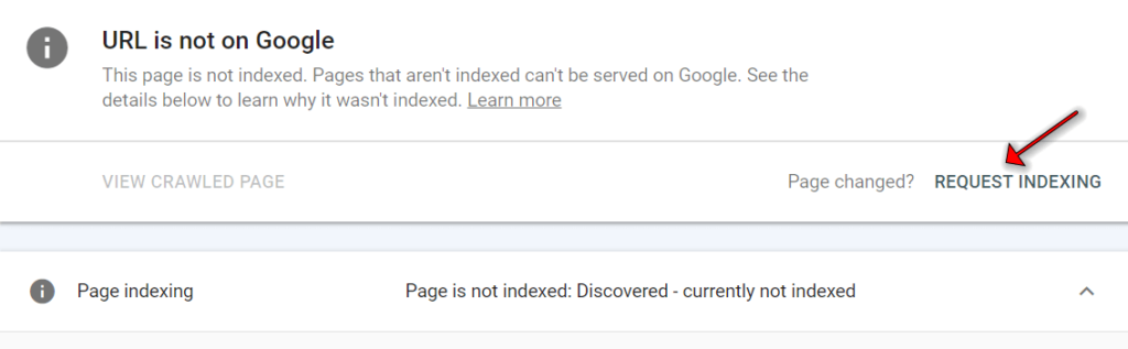 وضعیت dicovered- not indexed
