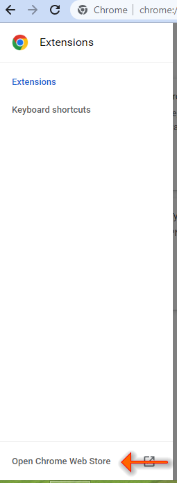 open chrome web store