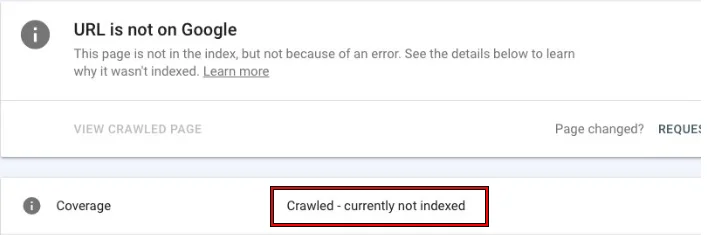 حل مشکل Crawled-currently not indexed
