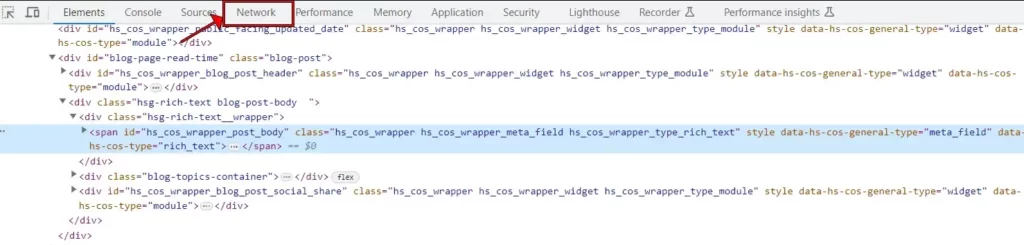 با inspect فشرده سازی Gzip را چک کنید