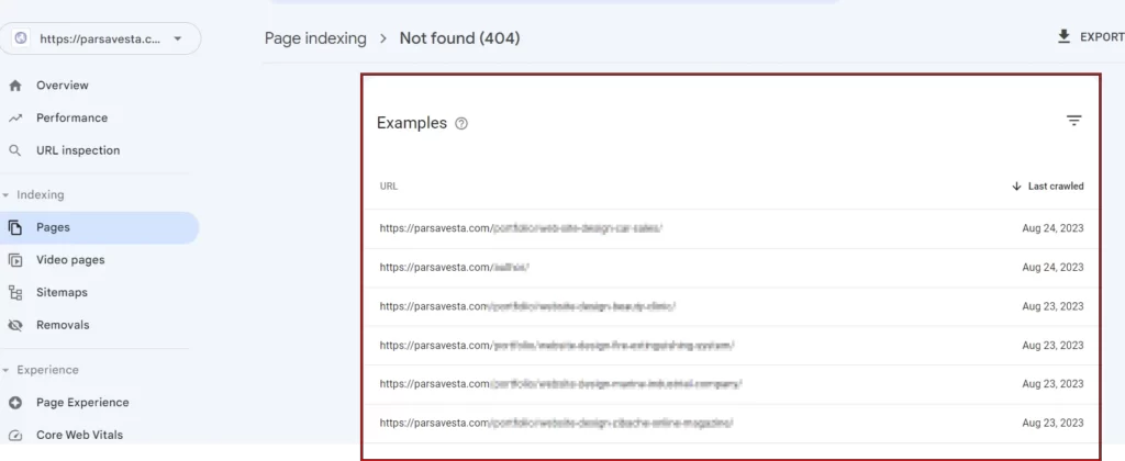 خطای 404 'گوگل سرچ کنسول