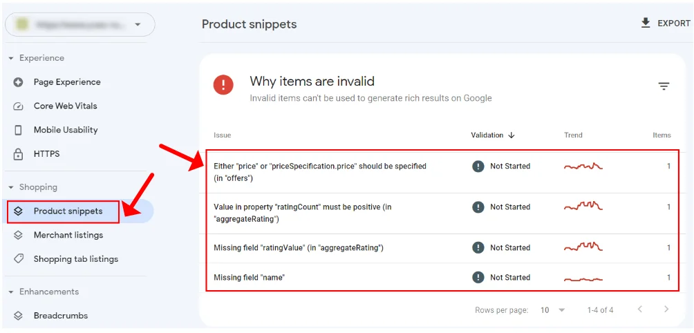  گزارش ‘Product snippets’ در گوگل سرچ کنسول