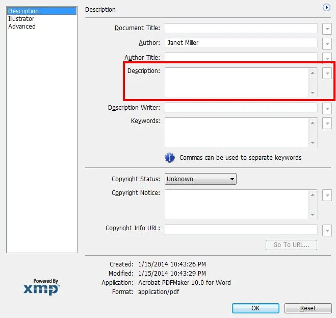 اضافه کردن توضیحات متا برای سئو فایل PDF