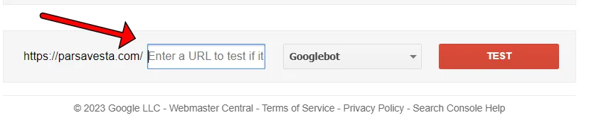 robots.txt Tester را باز کنید