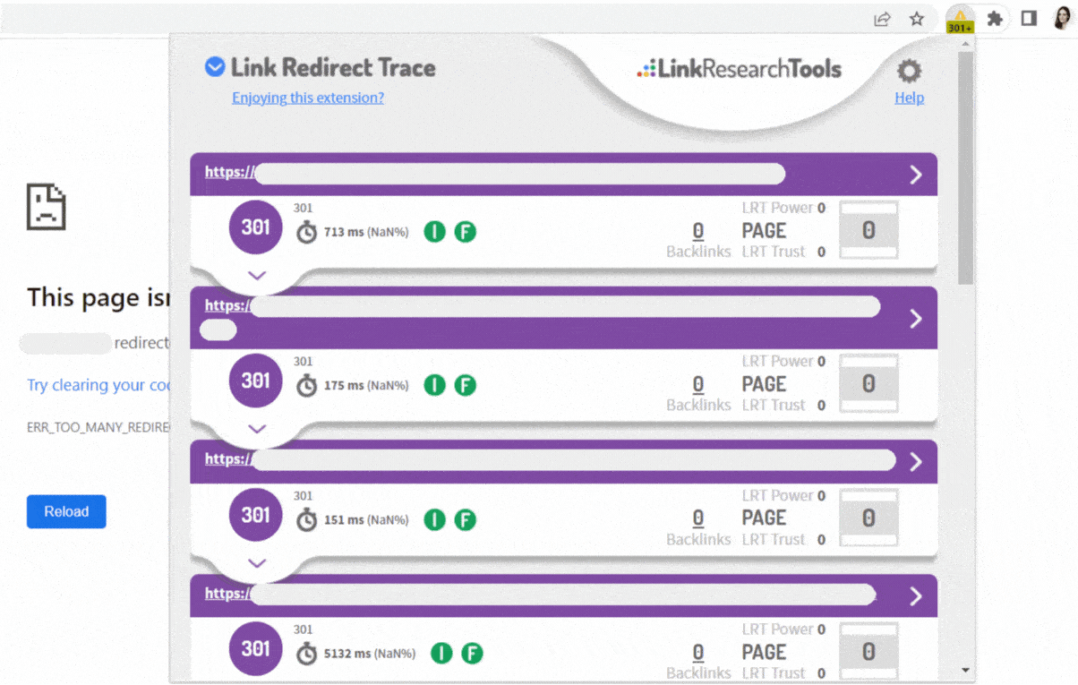  ابزار Link Redirect Trace برای بررسی زنجیره ریدایرکت