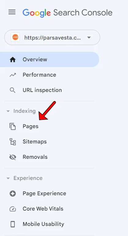 در قسمت "indexing" برید تو بخش "Pages"