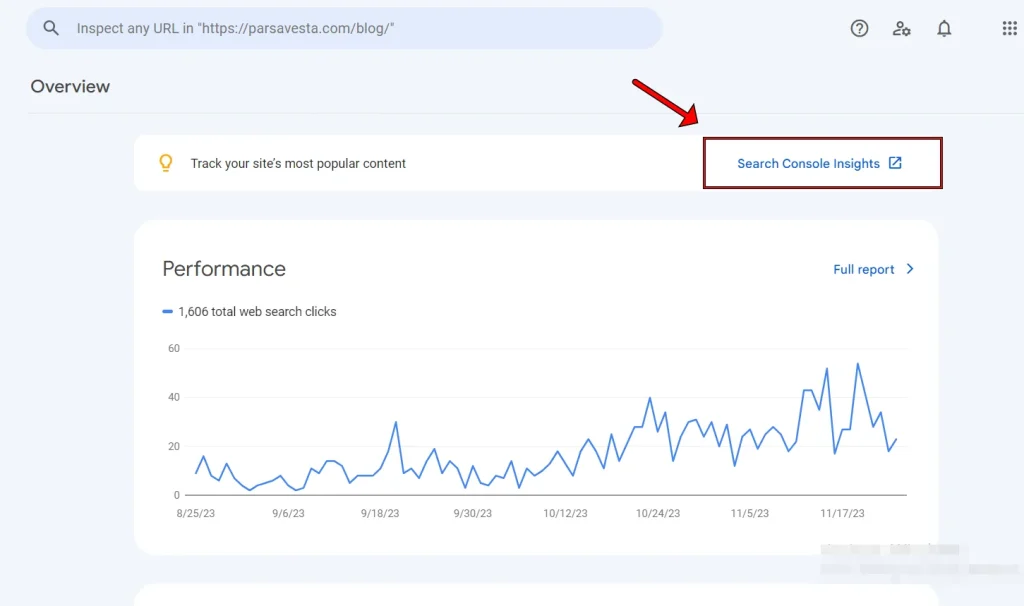 گزارش‌های Insights در گوگل سرچ کنسول