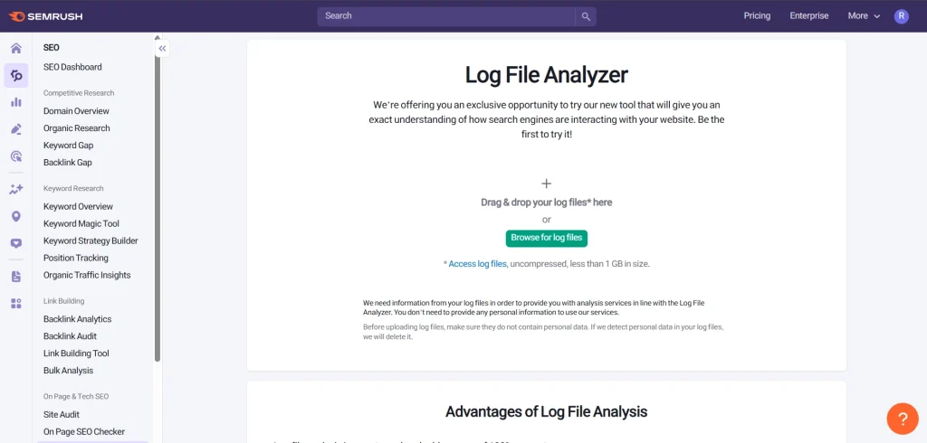 آموزش کامل ابزار Log File Analyzer در SEMrush